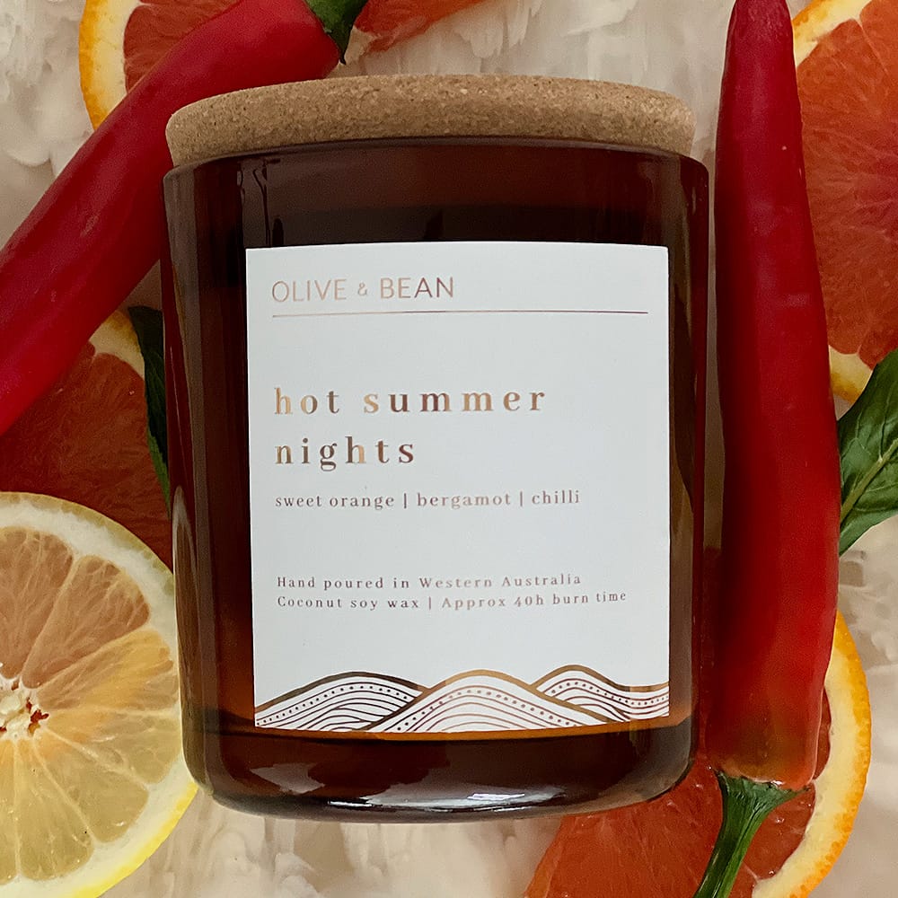 Olive and Bean Hot Summer Nights Candle